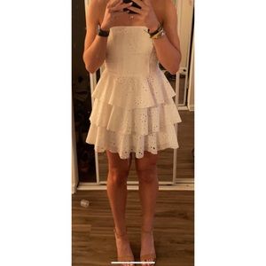 White strapless dress